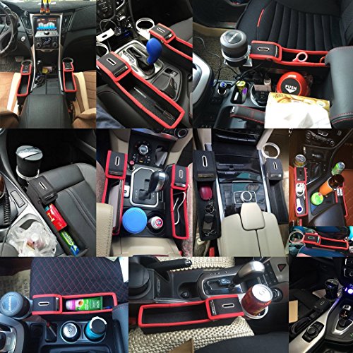 KMMOTORS Coin Side Pocket, Console Side Pocket, Car Organizer Red Passenger - Thumbnail 3