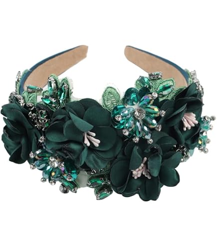 Amazon.com : Florate White Crystal Flower Headband for Women  display picture 2