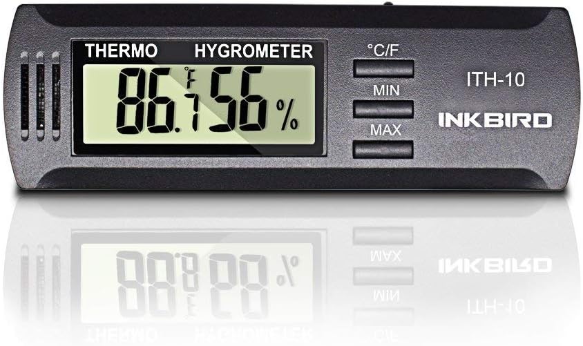 Inkbird ITH-10 Digital Hygrometer Humidity Meter Temperature Humidity Monitor Hygrometer Thermometer for Humidor Guitar Room Wine Celler Indoor Home Office