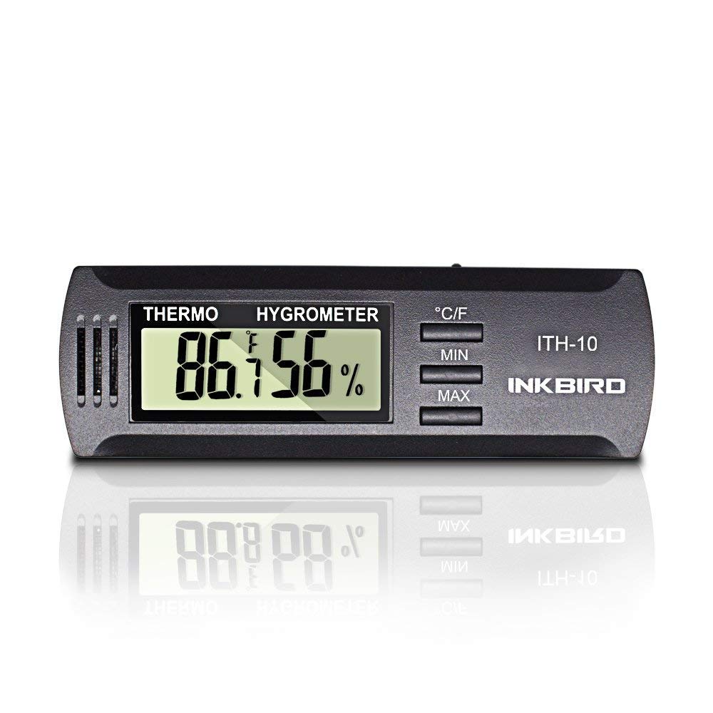 Inkbird ITH-10 Digital Hygrometer Humidity Meter Temperature Humidity Monitor Hygrometer Thermometer for Humidor Guitar Room Wine Celler Indoor Home Office