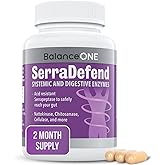 Balance ONE Biofilm Disruptor – Proteolytic Enzymes & Defense Supplement with Serrapeptase & Nattokinase – Systemic & Digestive Support – 60 Capsules, 2 Month Supply – for Women & Men – SerraDefend