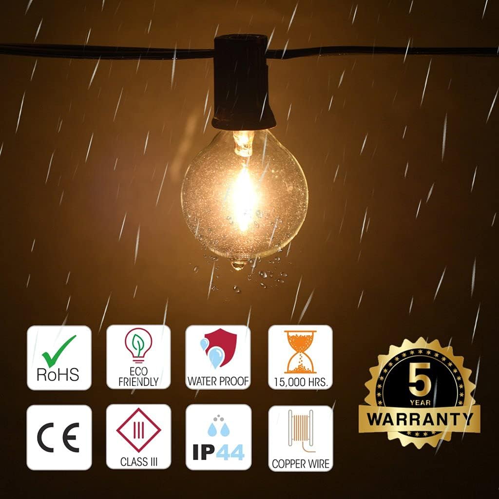 TEKLED® LED Outdoor String Lights, Black - Image 5