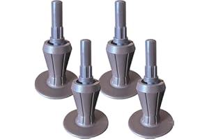 Home's Place 4PCS Steel Stem Heavy Duty Bed Frame Feet with Socket Sleeve Inserts, Reinforced Bed Frame Glide Legs to Replace Wheels