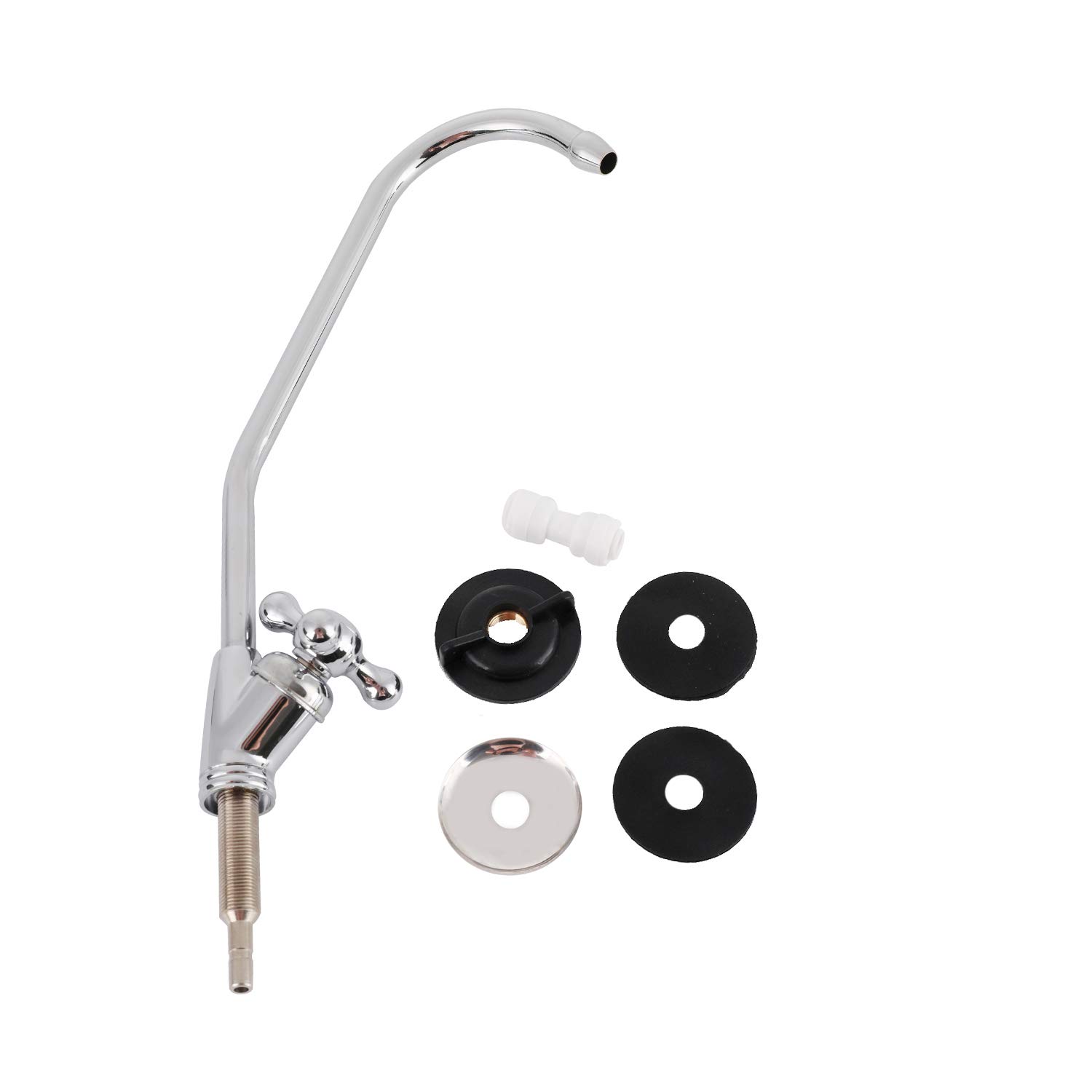 TOPWAY Drinking Water Tap Stainless Steel Swan Neck Kitchen Sink Tap Faucet Single Lever 360° Swivel Fits All Water Filter Systems and Reverse Osmosis Systems 716141