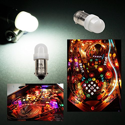 PA x10#44#47 2835 LED ba9s 2 SMD 6.3V DC Pinball Gaming Machine Light Bulb (White)