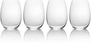 Mikasa, 19.75 oz, Clear Julie Stemless Wine Glass, 19.75-Ounce, Set Of 4