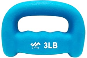 JFIT Neoprene D Grip Dumbbells - Single Weights 1LB-5LB - Premium Non-Slip, Hand Weights, Ergonomic Design