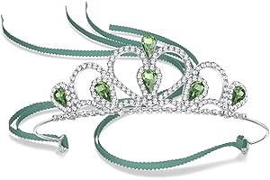 Lovelyshop Colorful Gems Silver Rhinestone Tiara for Little Kid Big Kid Prom Birthday Princess Crown