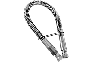 24" LPG Hose Crimped Liquid Propane Universal Assembly Fit for Forklift Trucks Tank Connection, With Spiral Guard Sleeve, 3/8