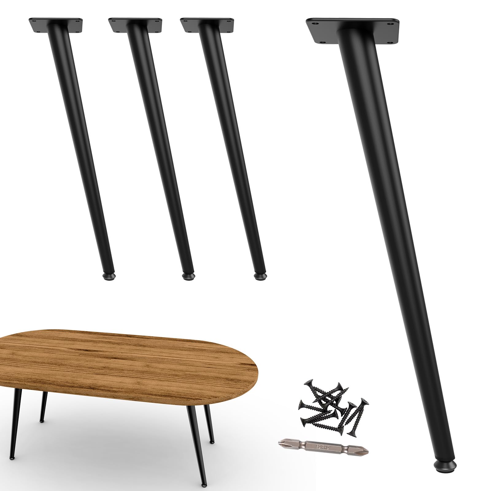 Photo 1 of SunVFaFa Metal Coffee Table Legs 16 inch, Matte Black Short Bench Legs for Furniture Set of 4, Dresser Cabinet Feet, Mid Century Modern Replacement Furniture Legs for Chair Stool Side Table