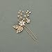 SWEETV Gold Handmade Women's Hairpins Rhinestone Pearl Hair Pin Clip Accessories for Wedding Party