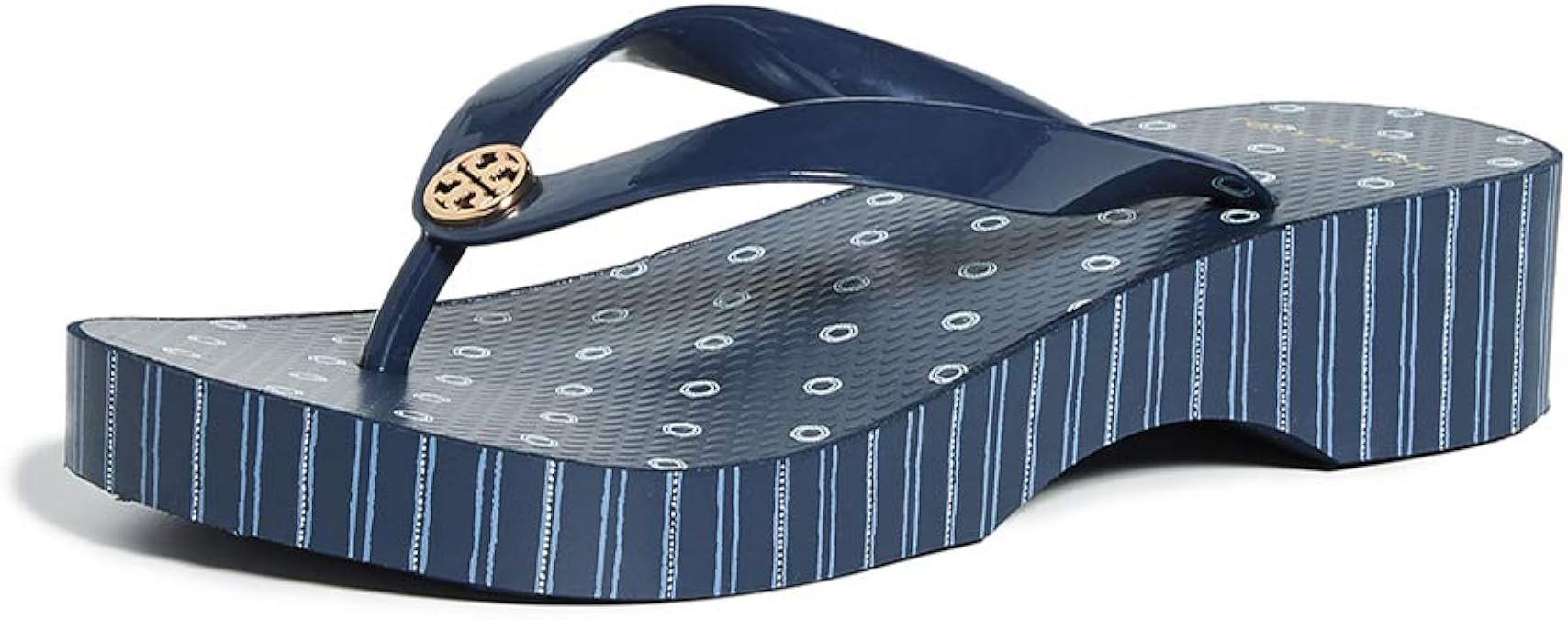 tory burch navy wedge sandals