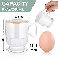 100 Pieces 8 oz Hard Plastic Coffee Cup Bulk Tea