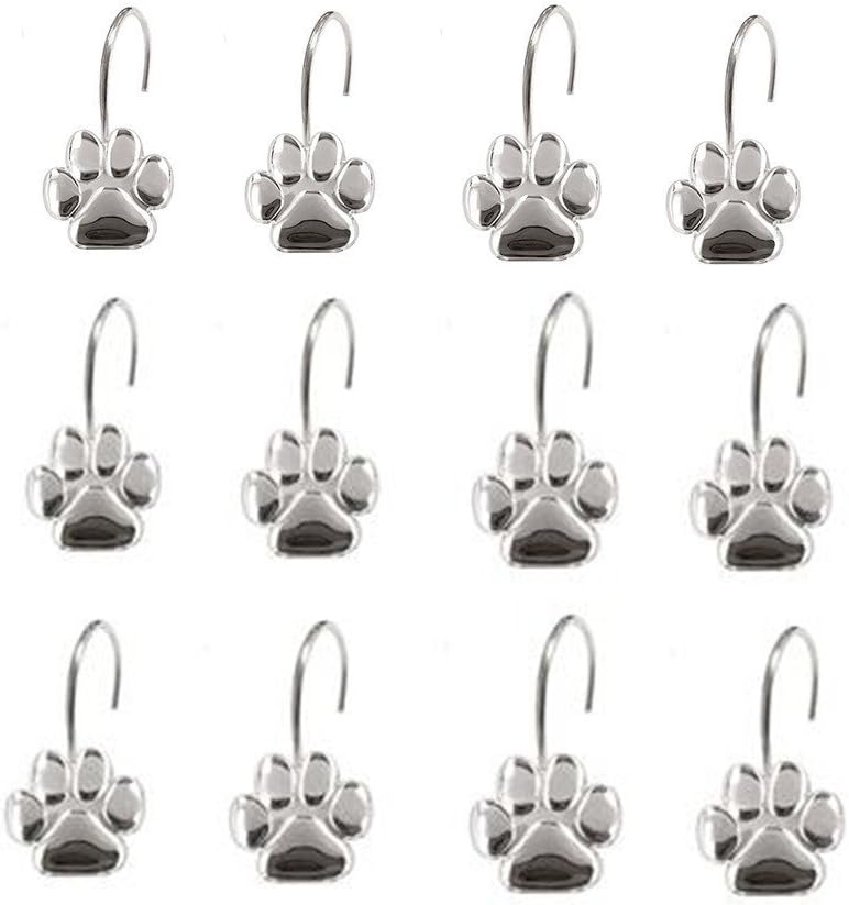 Amazon Com Asgenox 12pcs Durable Paw Print Shower Curtain Hooks For Doggie Shower Curtain And Pit Bull Theme Bathroom Kids Room Baby Room Bedroom Living Room Decor Home Kitchen