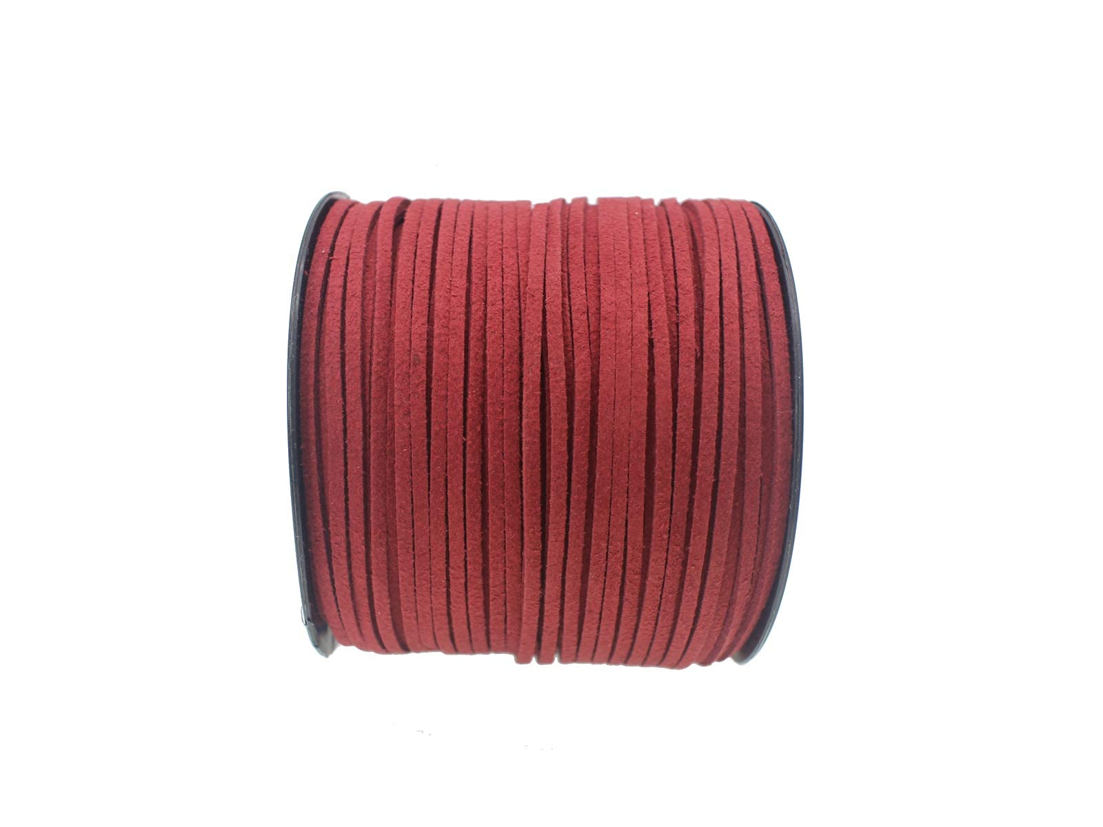 Pamir Tong Faux Leather Cord for Jewelry Making 100 Yards 2.6mm Thin Suede String Rope Maroon Bracelet Cords DIY Crafts String for Necklace-Dream Catcher Supplies-Hat- Walking Stick