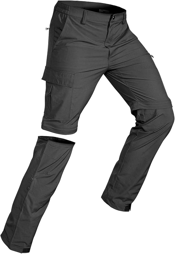Wespornow Herren Zip-Off-Wanderhose-Abnehmbar-Trekkinghose, Atmungsaktiv Outdoorhose Arbeit Hosen Schnell Trockend Sommer Funktionshose mit 5 Taschen