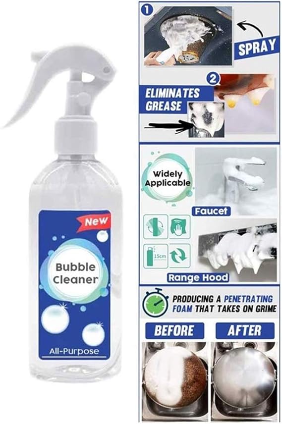 200ml Kitchen Bubble Cleaner Foam Spray Mould Remover Multi Function Heavy Duty Cleaner All Purpose Cleaner Grease Cleaner All Purpose Rinse Free Cleaning Spray Cleaner 1 Bottle Of Cleaner Amazon Co Uk Grocery