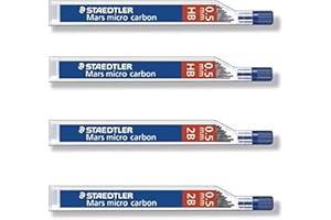 Staedtler Mars Micro Carbon pencils 0.5mm lead refill 2B & HB, Total 48 leads