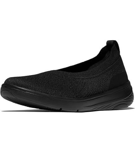FitFlop Ballerina Wedge Flats Women\'s 7.5 Black Knit Slip On Loafer Shoes Comfy Fitflop Women main image 4
