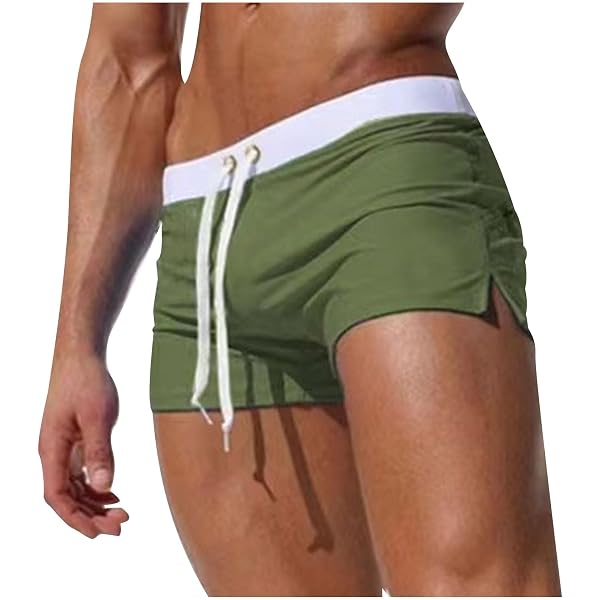 COMLIFE Men's Swim Shorts Tether Nylon Low-Waist Boxer Swimming Trunks