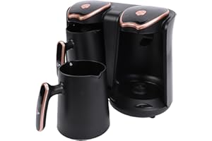 Zopsc Electric Turkish Coffee Maker, Adjustable Temperature Brewing Machine with Dual Pots, 1200W Power, Quick Heating, for H