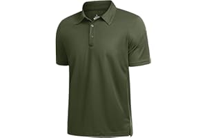 Polu Mens Golf Polo Shirts Quick Dry Short Sleeve Tennis Tactical Polo Casual Work Collared T-Shirt