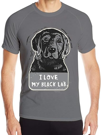 I Love My Black Labrador Men's Short-Sleeved Quick-Drying T-Shirts Quick Dry Short Sleeved T 