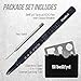 BellFyd Tactical EDC Metal Pen with Glass Breaker - Personal Protection Multitool Pack - New Gifts For Outdoors Travelers Guys - Rugged Survival Pens Black For Men - Multi Tool Set with Ball Point Pen