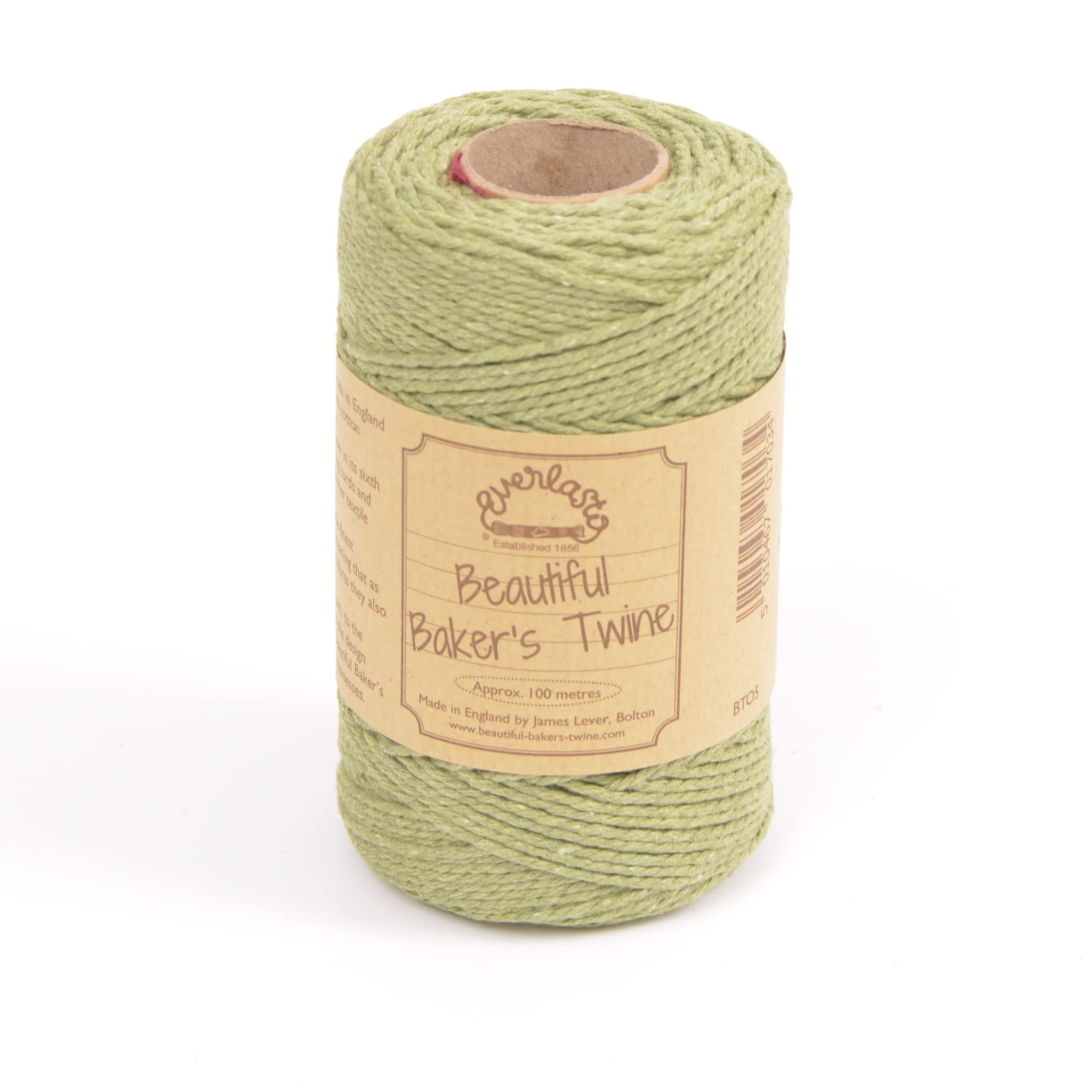 100m - Everlasto 'Solid' Beautiful Baker's Cotton Craft Twine (2mm approx) (SAGE GREEN)