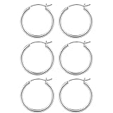 M MOOHAM Silver Hoop Earrings for Women, Silver