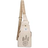LONGING TO BUY Hemp Sling Backpack- Hemp Cross body Bag- Hemp Shoulder Backpack Adjustable Strap for Men & Women (Designed- Bell)