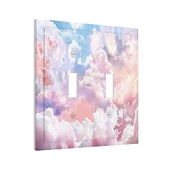 Colorful Abstract Clouds 2 Gang Light Switch Cover