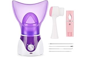 SENERYLA Facial Steamer for Face Nano Facial Mister Sprayer Set, Face Steamer for Facial Deep Cleaning, Portable Mini Face Steamer for Clogged Pore, Sinuses (Include Blackhead Remover Kit, Brush)