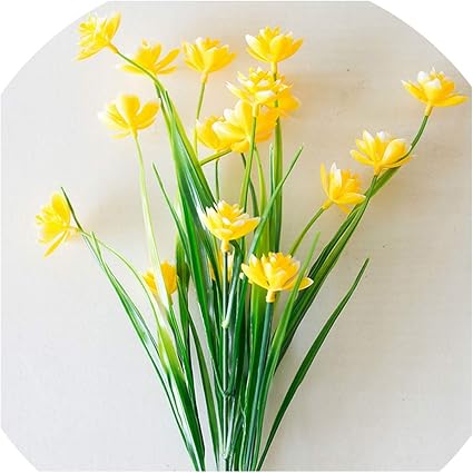 Amazon De Epjies Artificial Flowers Kunstblumen 5 Gabel Mini Kunstliche Blumen Lotus Mit Blatt Seide