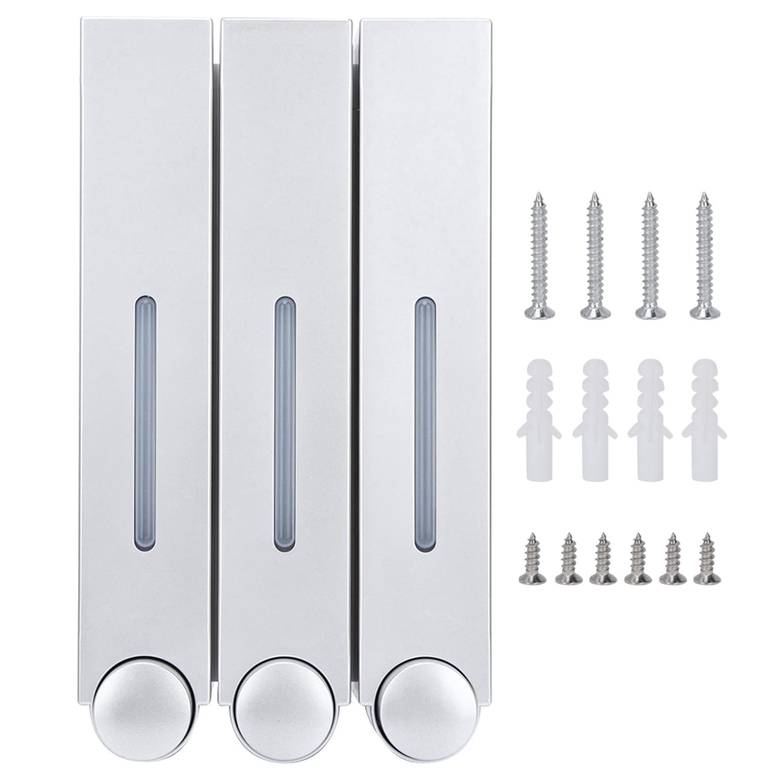 Triple Wall-Mounted Soap Dispenser Manual Push Button Liquid Soap Dispenser for Bathroom, Kitchen & Office | Large Capacity, Waterproof, No-Spill, Easy Refill