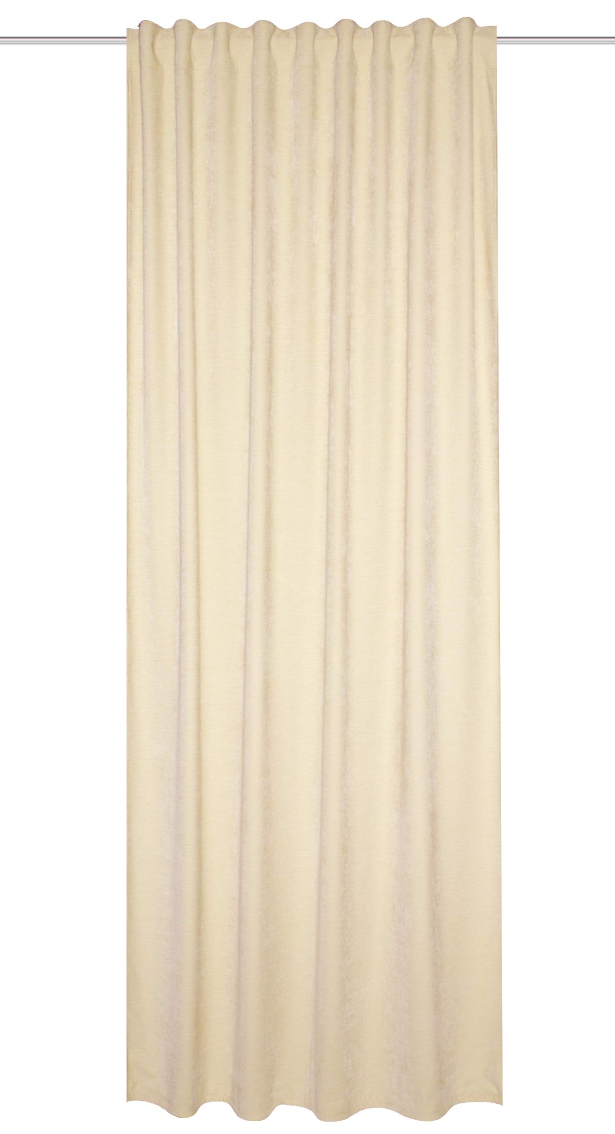 HOMEbasics Thermochenille Wolly 085425-0201 Thermal Curtain with Combination Band Cream 145 x 135 cm — image 1