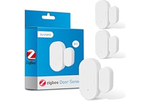 Zigbee Door Sensors, Smart Contact Sensors, Window Sensor for Home Automation, App Notifications (Open/Closed) Works with Home Assistant, Hubitat, Alexa Echo Devices with Build-in Zigbee Hub by Ouvopo