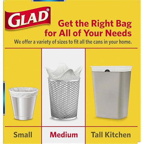 GLAD 70403 FORCE FLEX MEDIUM GARBAGE BAG 8 GALLON 26 COUNT