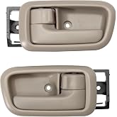 2Pcs Inside Interior Door Handles Fit Tundra 2000-2006 Front Left &amp; Right | Driver Passenger Side Replace 81257, 69206-0C010-E1, Greige (Beige Gray, Light Gray) Door Handle W/Bezel