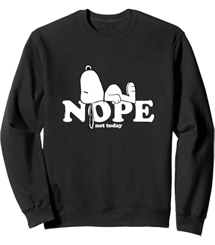 Amazon.com: Peanuts - Snoopy Nope Not Today Sweatshirt : Clothing