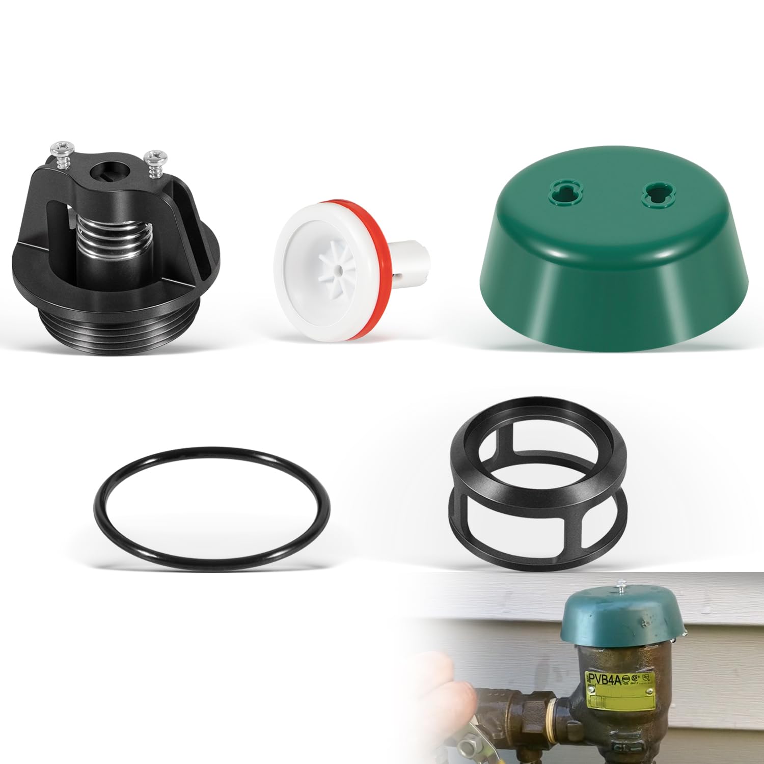 Photo 1 of 1/2" - 3/4" Top Half Repair Kit for PVB4A, 4A00407 Poppet and Bonnet Parts Kit Replacement for Apollo Conbraco, Compatible with 4A504A2F, 4ALF504A2F Pressure Vacuum Breaker