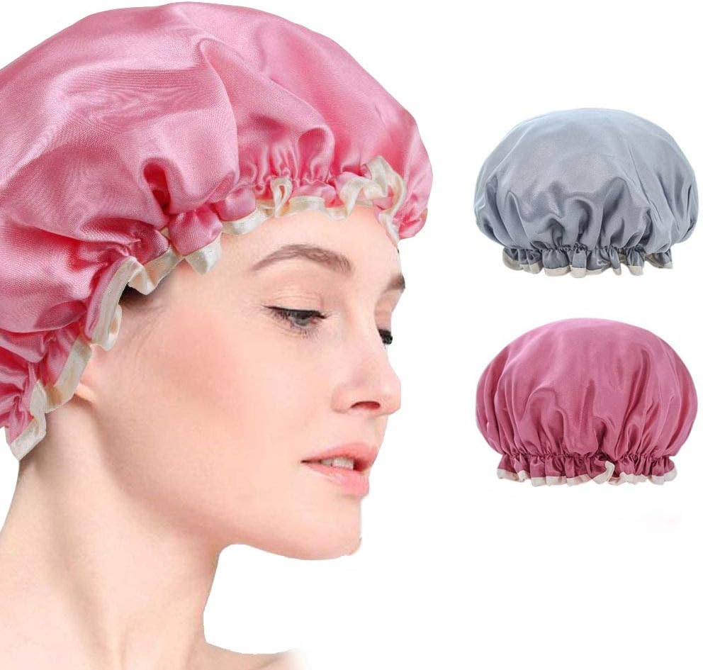 Gorros de Ducha Impermeables de Mujeres Gorro de Baño Elástico con ...