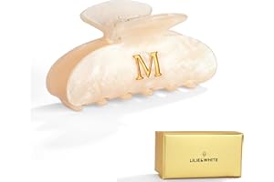 LILIE&WHITE Acrylic Letter Hair Clips For Women Stylish M Monogram Hair Claw Alphabet Hair Clip Fashion Glitter Claw Clips Elegant And Durable Hair Accessory Large Hair Clips M