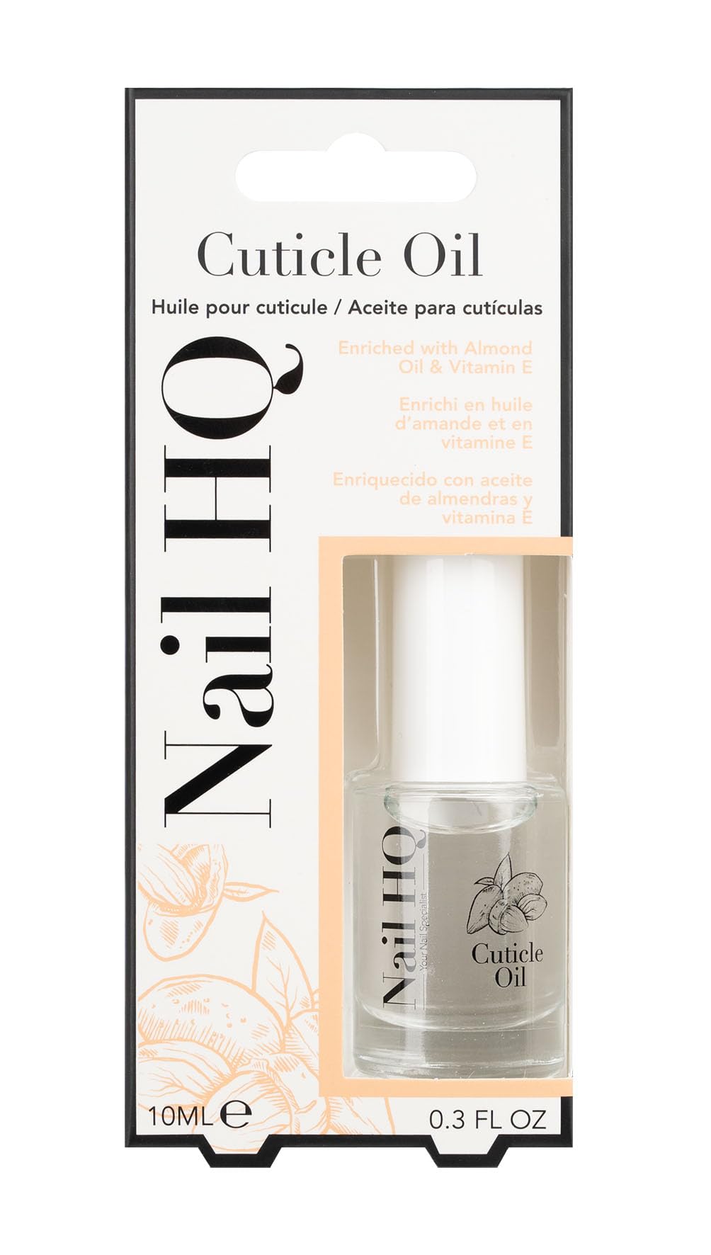 Nail HQ Cuticle Oil 10ml – Vitamin E, Almond & Avocado Oils – Nourishing Treatment to Hydrate Dry Cuticles & Strengthen Brittle Nails – Unscented, Vegan & Cruelty-Free
