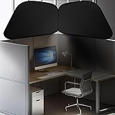 Juexica Foldable Office Cubicle and Desk Shade, Portable 29.5 Inch Cubicle Shade Canopy for Light Sensitive Workers, Fully Bl