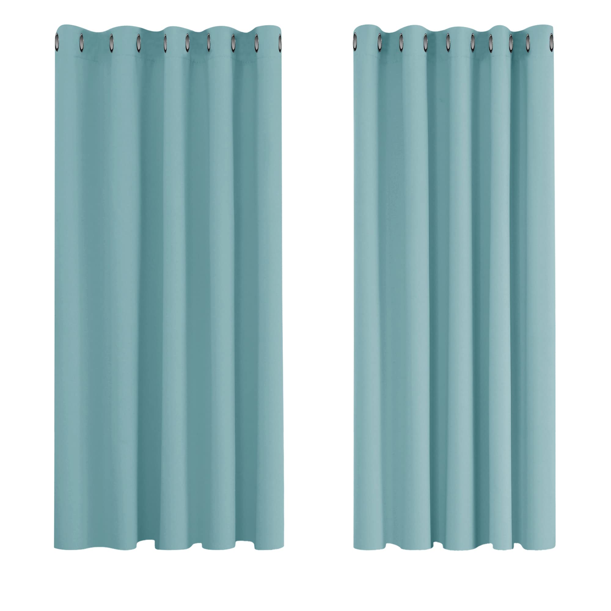 Deconovo Bedroom Curtains 54 Drop Super Soft Solid Thermal Insulated Eyelet Blackout Curtains for Boys 66 x 54 Inch 1 Pair Sky Blue
