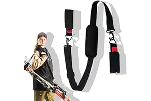 TARANDUS Ski Carrier Strap and Pole Carrier – Adjustable Cushioned Ski Straps for Carrying Skis and Poles – Comfortable Shoulder Sling for Effortless Gear Transport