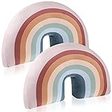 Chunful 2 Pcs Rainbow Pillow for Girls Kids 13.8 x