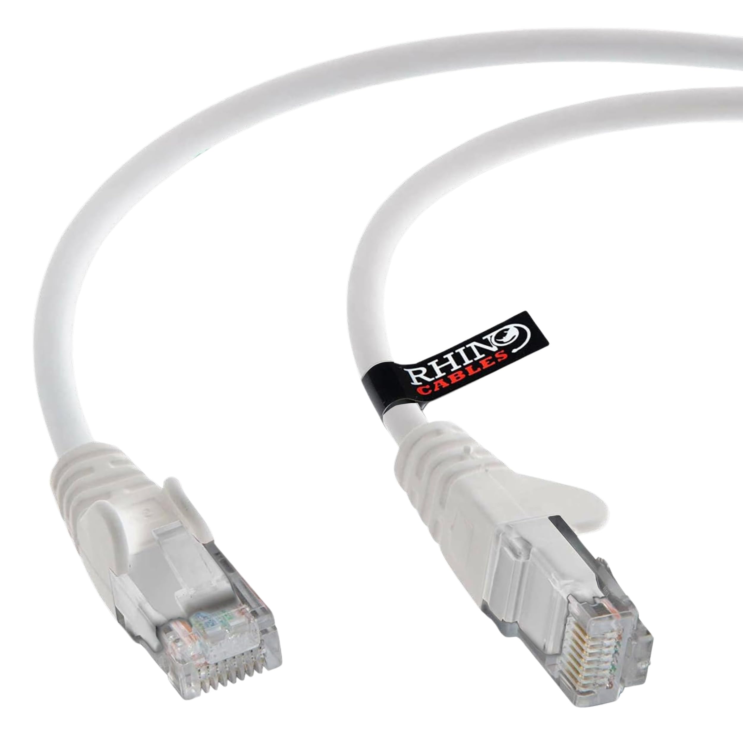 rhinocables CAT 6 High-Speed Gigabit Ethernet Cable - Patch Network Lead for LAN| Snagless UTP With LSZH Jacket | RJ45 Connector - Internet, Router, Modem, Smart TV, PC & More (6m, White, Pack of 1)