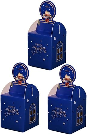 Da.Wa 3X Caja de Dulces Caja de Papel de Regalo para Navidad Bonitas Cajas Regalo para Bodas Azul 8.5 * 8.5 * 10cm: Amazon.es: Hogar